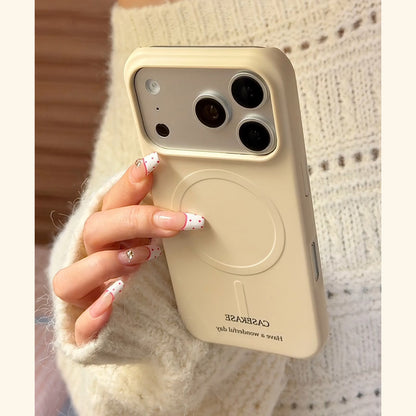 Dopamine Contrast Color MagSafe iPhone Case with Heart Magnetic Stand