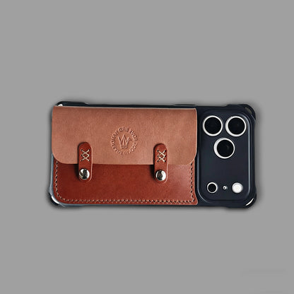 Classic Leather Cardholder iPhone Case with Crossbody Strap, Wallet-Style