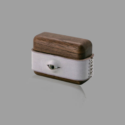 Wood & Leather AirPods Case with Handmade Eye Detail