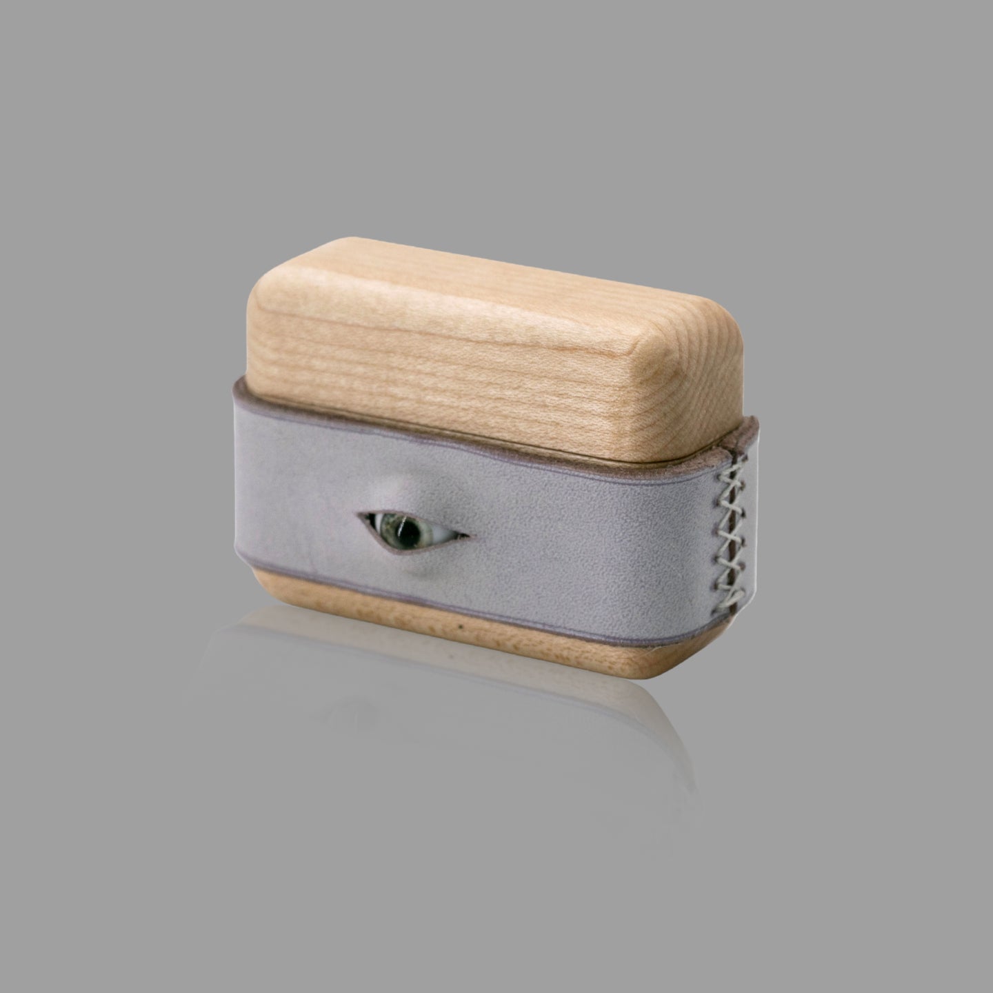 Wood & Leather AirPods Case with Handmade Eye Detail
