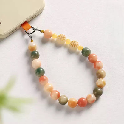 보리수 구슬 휴대폰 손목 스트랩 체인
